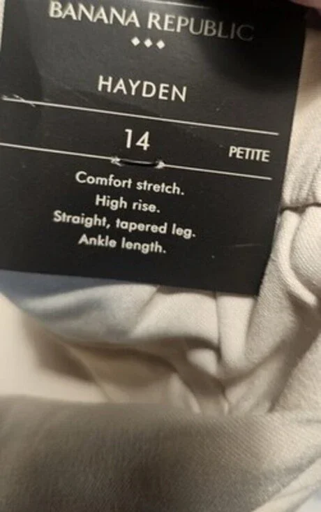 Banana Republic Straight Leg Ankle Taper Hayden Pants Womens 14P High Rise Beige - Picture 5 of 8